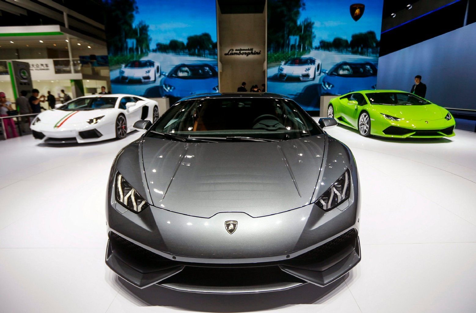 Der Lamborghini Huracán auf der Auto China 2014 in Peking.