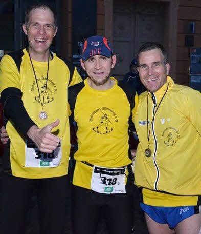 Drei Rekordhalter: André Martin, Norman Güldner und Frank Stoppe (v. l., hier beim Night-Run).