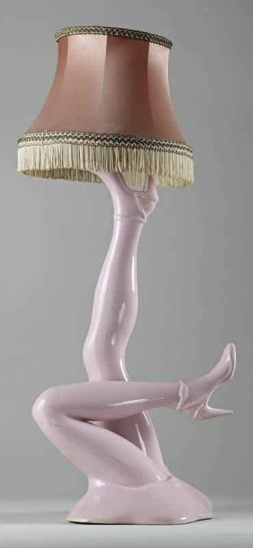 Stehlampe mit Erotikmotiv, 1950er Jahre