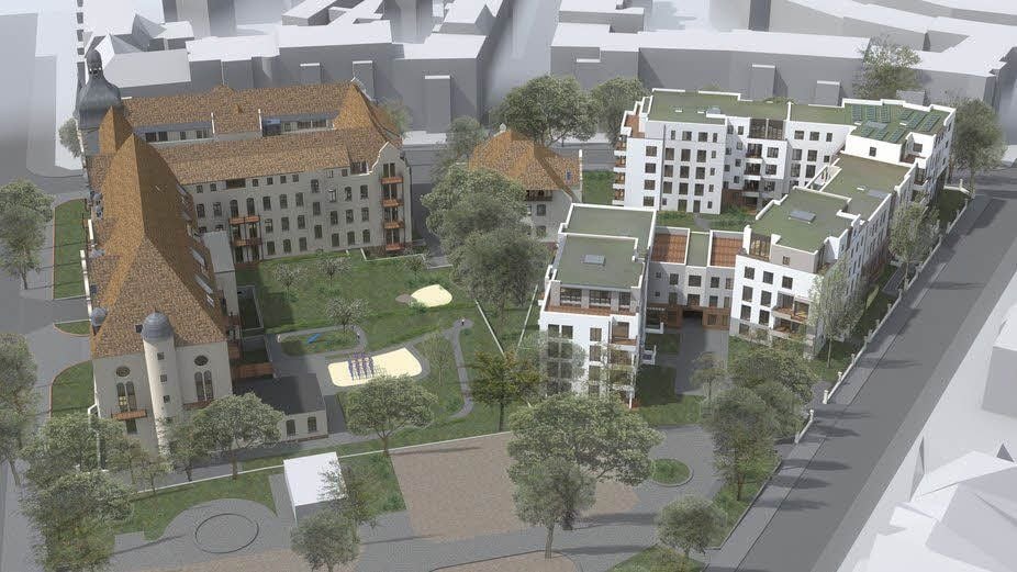 Bauentwurf für Regierungspräsidium im Paulusviertel.