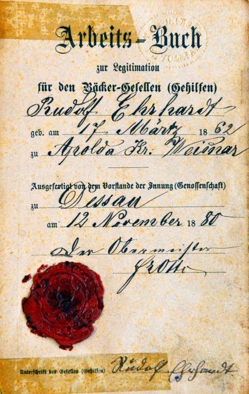 Arbeitsbuch anno 1862