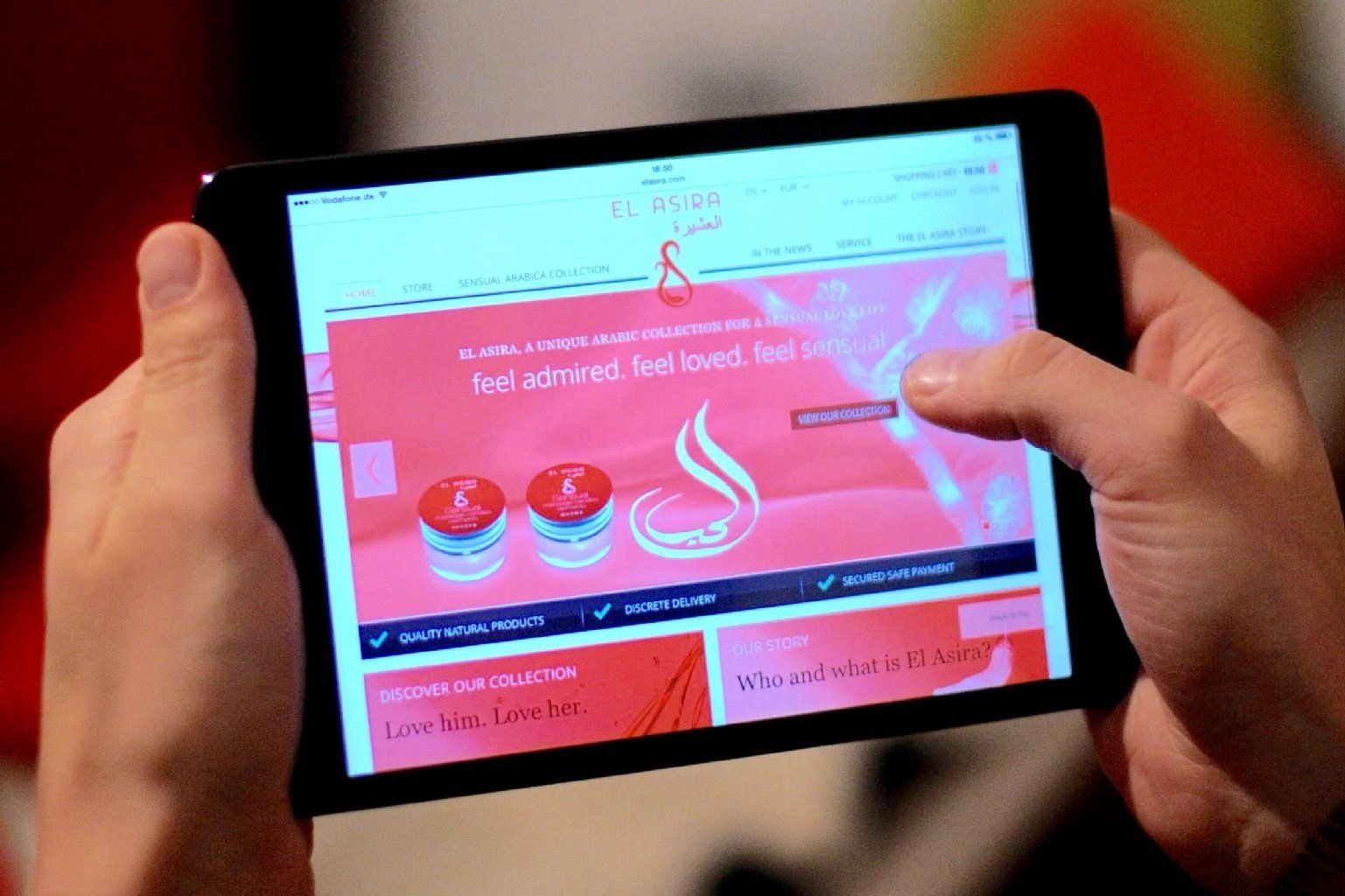 Der Internetshop El Asira auf dem iPad