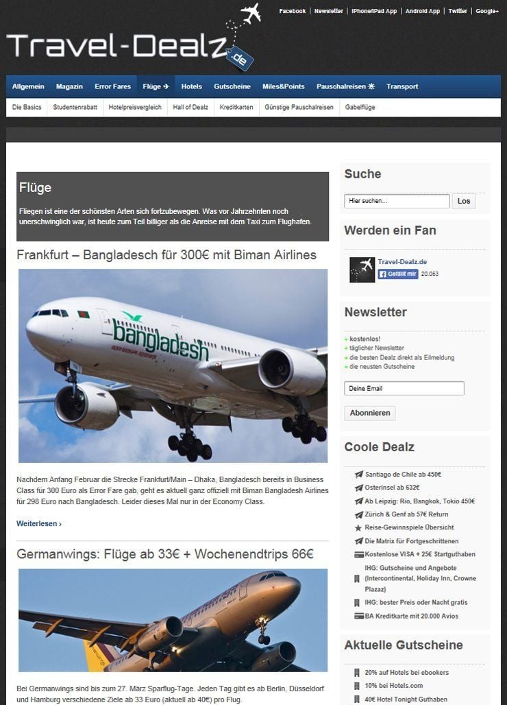 Seiten wie Travel-Dealz.de sind nur Vermittler von Reisen. Gebucht wird über einen Link direkt beim Anbieter.