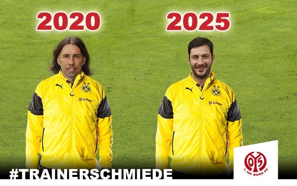 Mit dieser Fotomontage machte sich Mainz 05 über die Verpflichtung von Thomas Tuchel lustig.