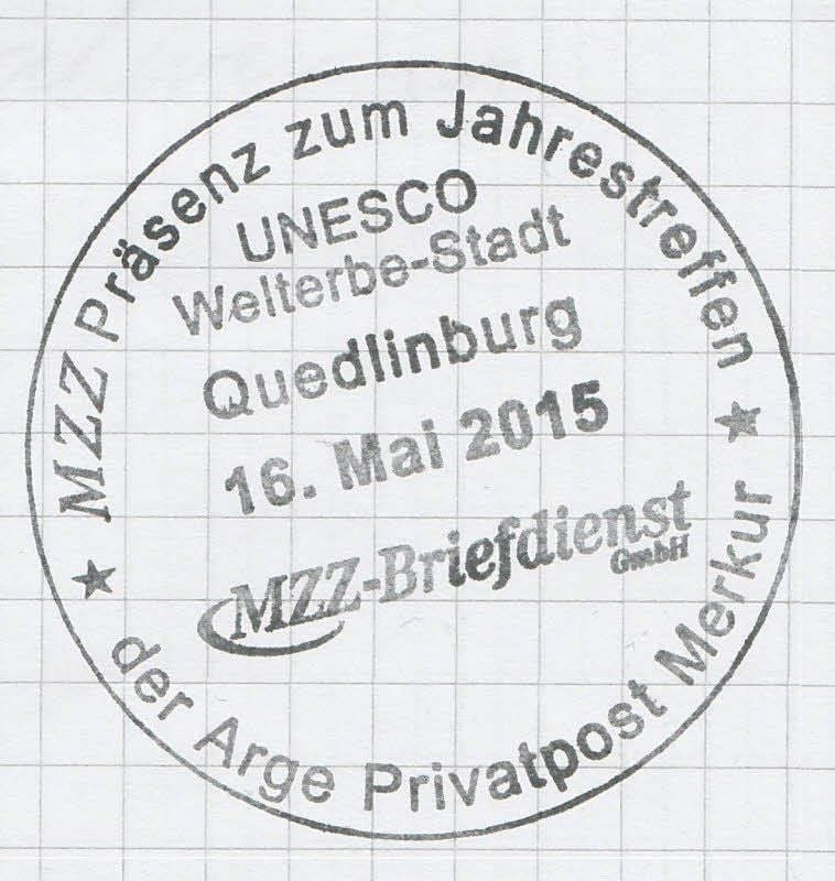 Sonderstempel für das Treffen in Quedlinburg