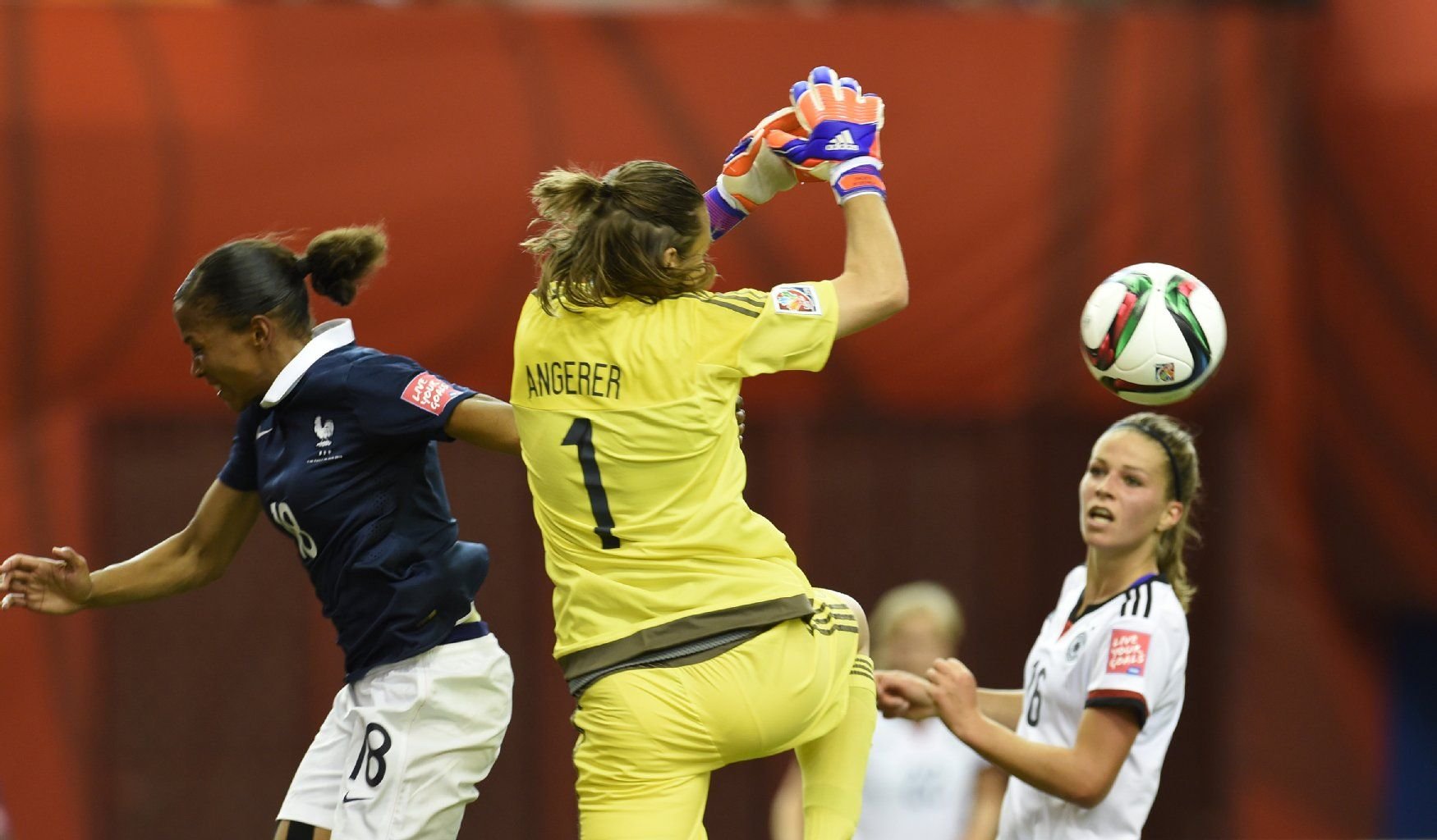Nadine Angerer im deutschen Tor bei der Fussball-WM der Frauen in Kanada.