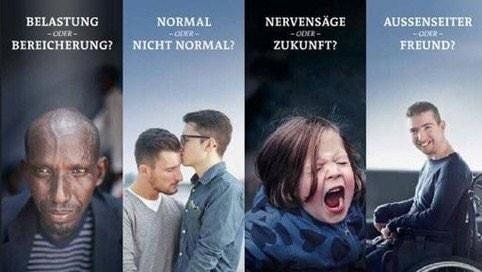 Schwarz, schwul, kindisch, behindert: Mit diesen viel kritisierten Plakaten warb die ARD für ihre Themenwoche „Toleranz“.