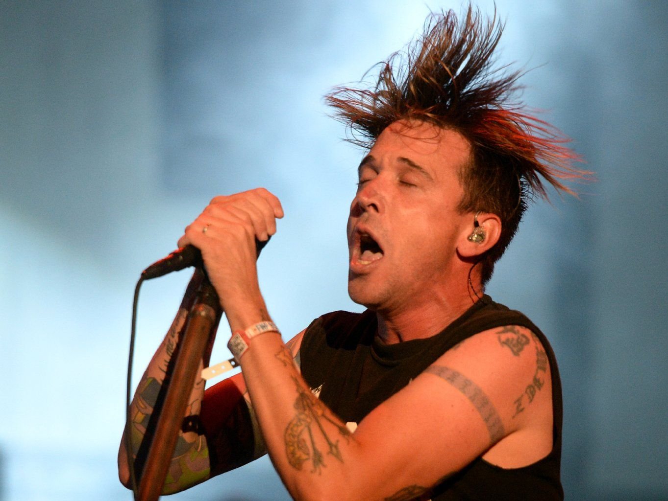 Die kanadische Band Billy Talent mit Sänger Benjamin Kowalewicz, spielt auf dem Highfield-Festival in Großpösna (Sachsen).