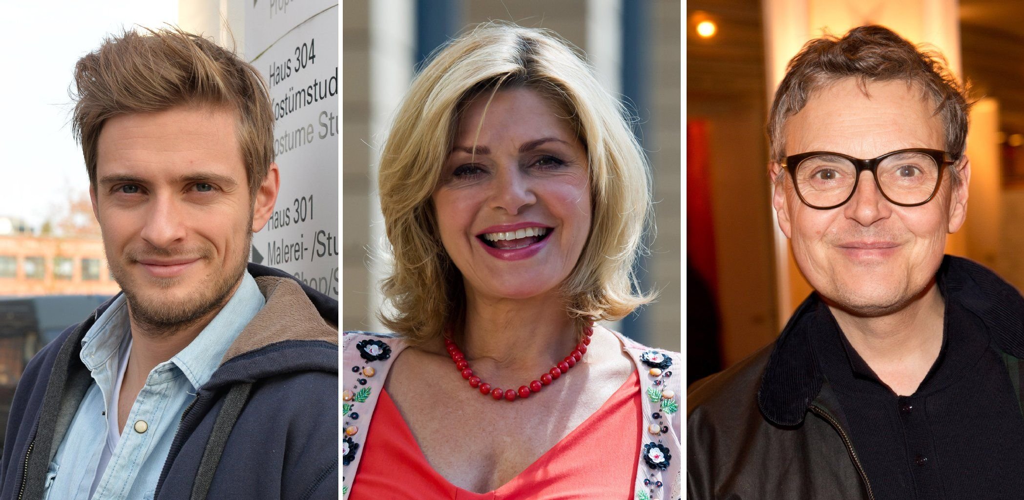 Sie sind dabei: GZSZ-Schauspieler Jörn Schlönvoigt (l.), Ex-"Glücksrad"-Buchstabentafeldreherin Maren Gilzer und Ex-"Topmodel"-Juror Rolf Scheider.