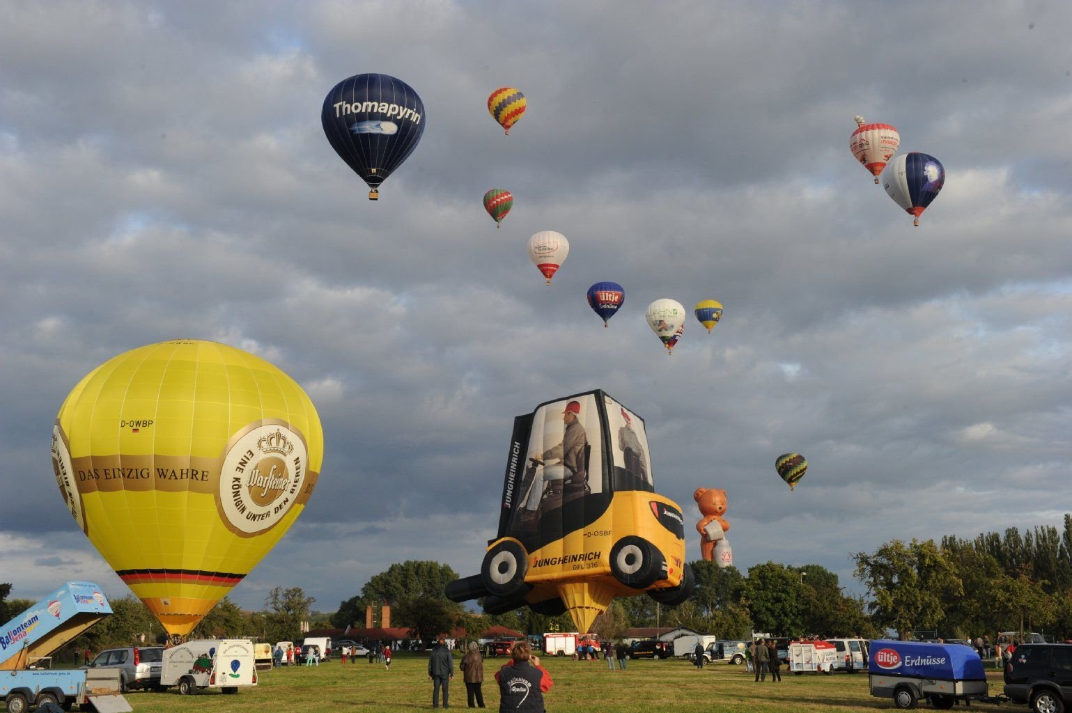 Ballons auf einer Wiese