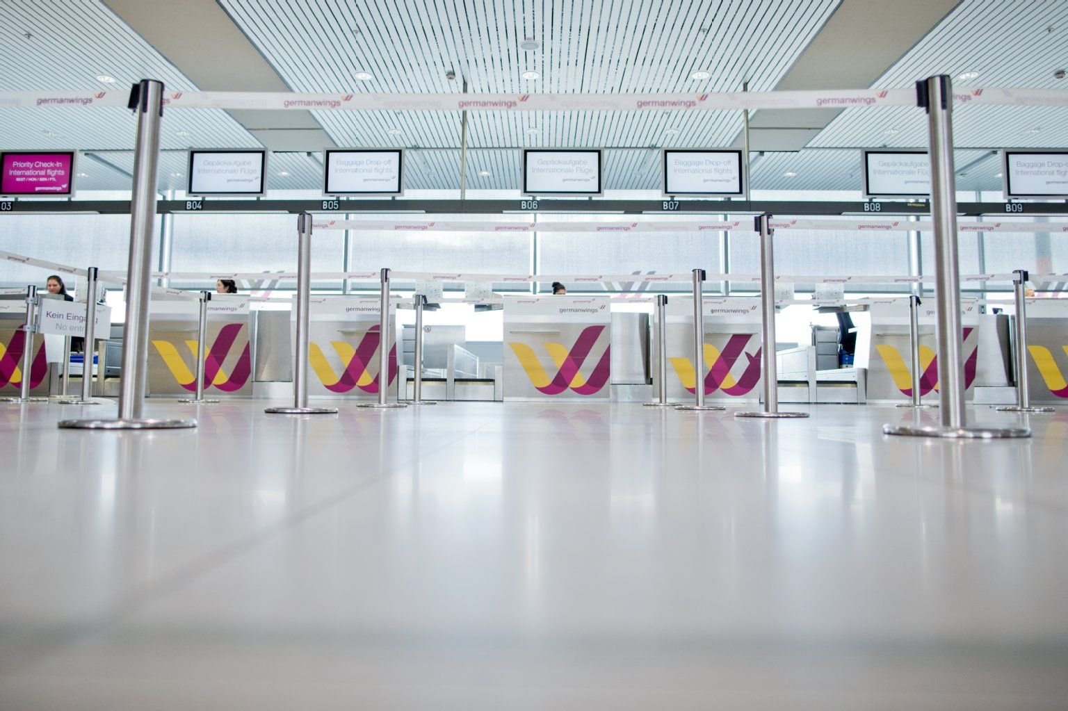 Abfertigungsschalter bei Germanwings am Streiktag in Köln/Bonn