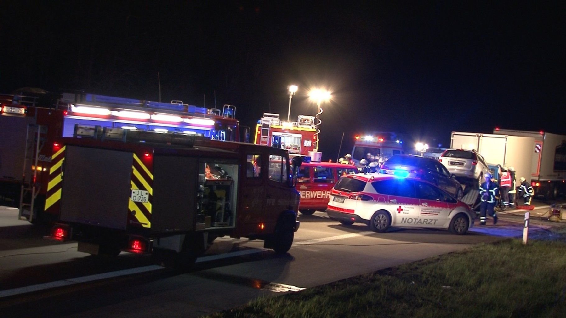 Die Unfallstelle auf der A2 bei Burg