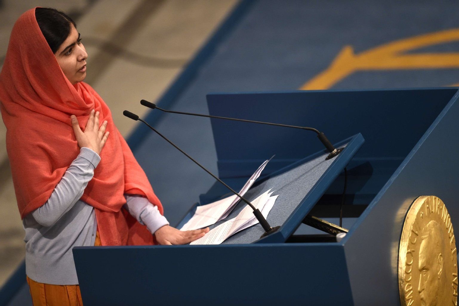 Für ihren Einsatz für die Kinderrechte in ihrem Land bekam die Pakistanerin Malala Yousafzai den Freindenobelpreis.