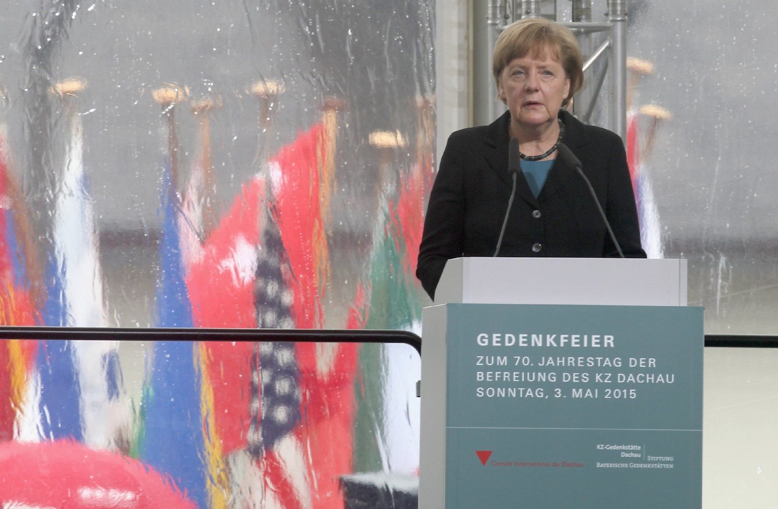 Bundeskanzlerin Angela Merkel am Sonntag in Dachau.
