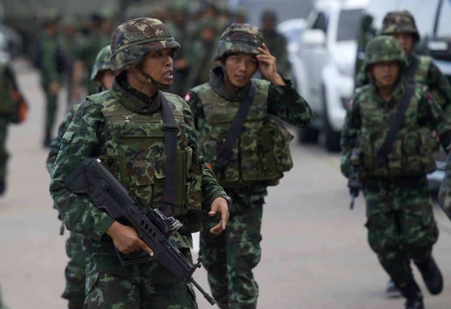 Thailändische Soldaten in Bangkok