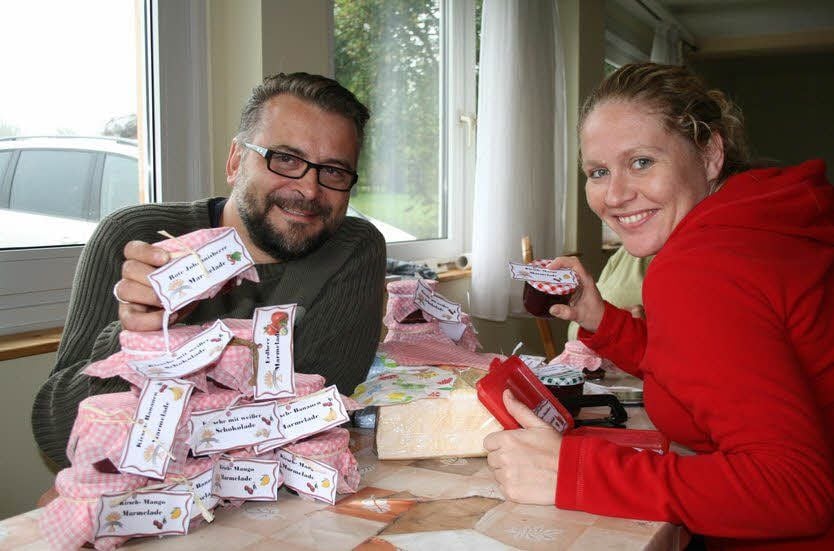 Ralph Dietrich und Nadine Walther zählen zu den Aktivposten des Dreschfestvereins Loitzschütz.