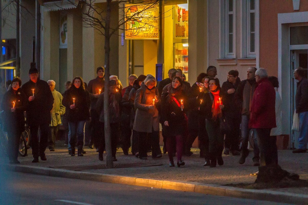 Der Widerstand in der Innenstadt formiert sich wie hier am Lidiceplatz.
