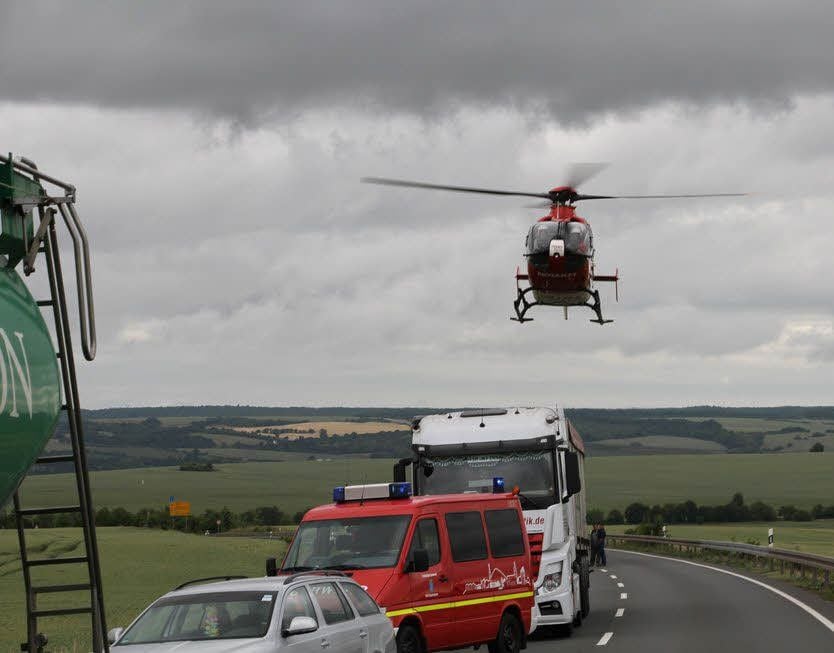 Auch der Rettungshubschrauber war im Einsatz.
