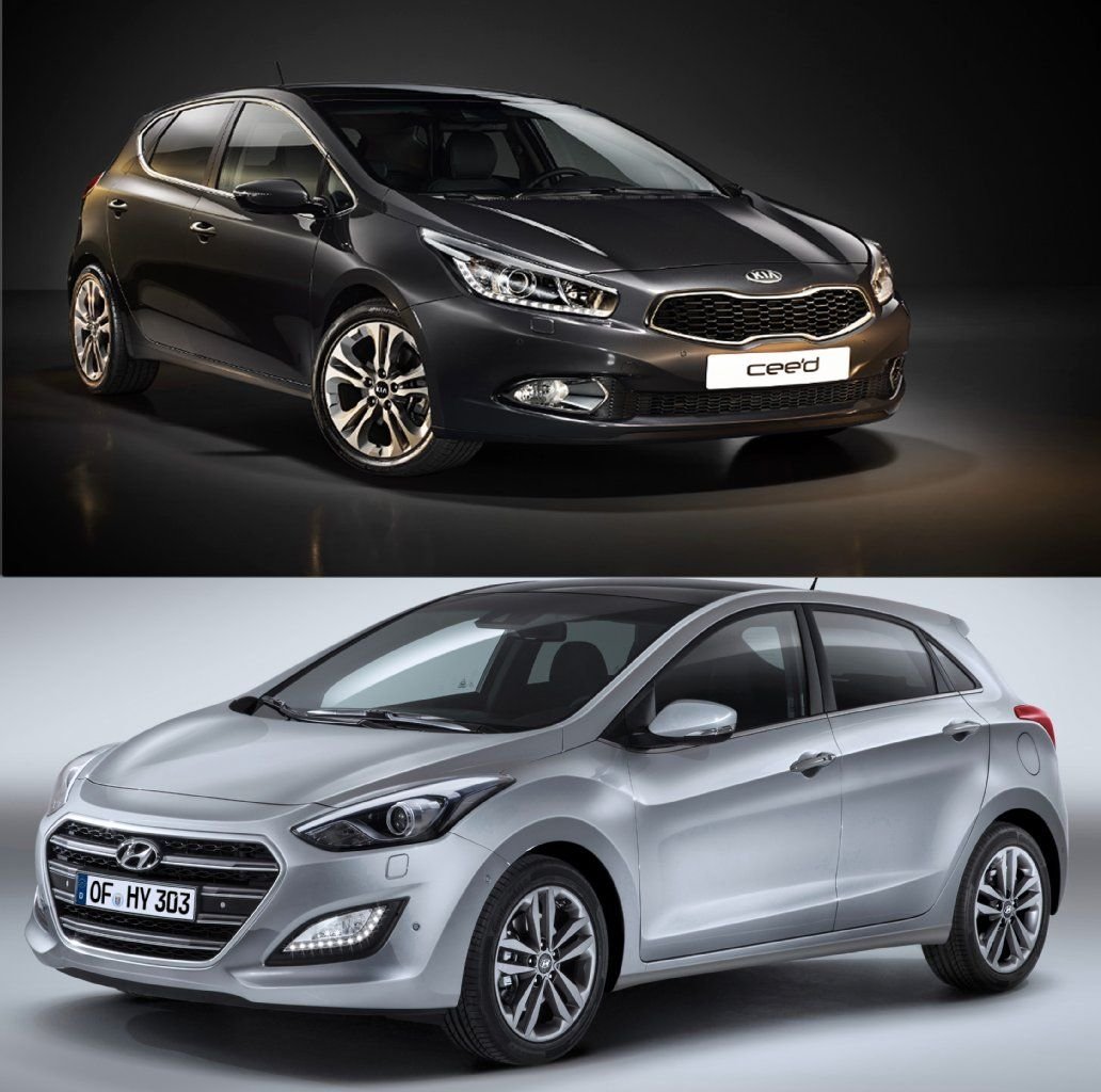 Oben: Kia Cee'd / unten: Hyundai i30