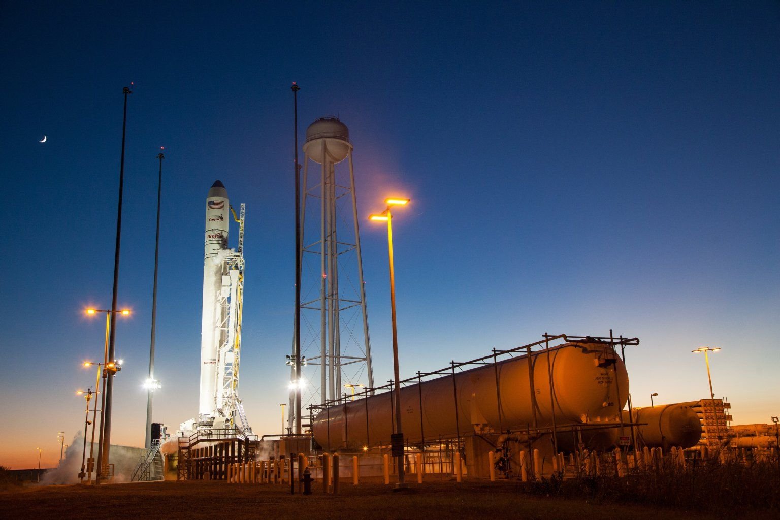 Der unbemannte US-Raumfrachter „Cygnus“ vor dem Start.