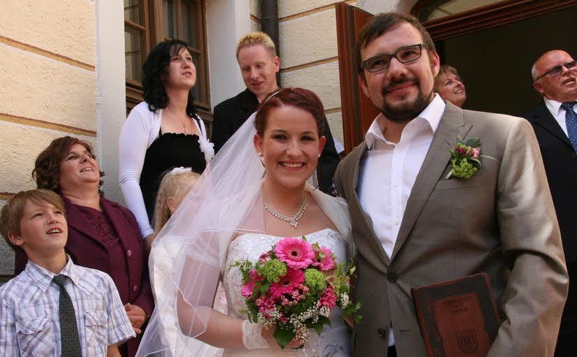 Frisch vermählt: Nadine Fabielle und ihr Mann Fabian.
