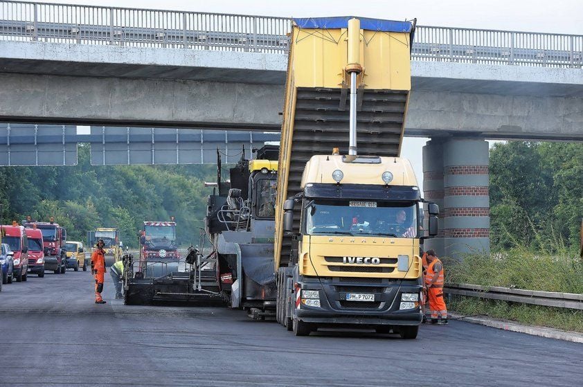Baustelle auf der A9 zwischen Dessau-Ost und Vockereode. Die Baustelle ist seit Mittwochvormittag Geschichte.
