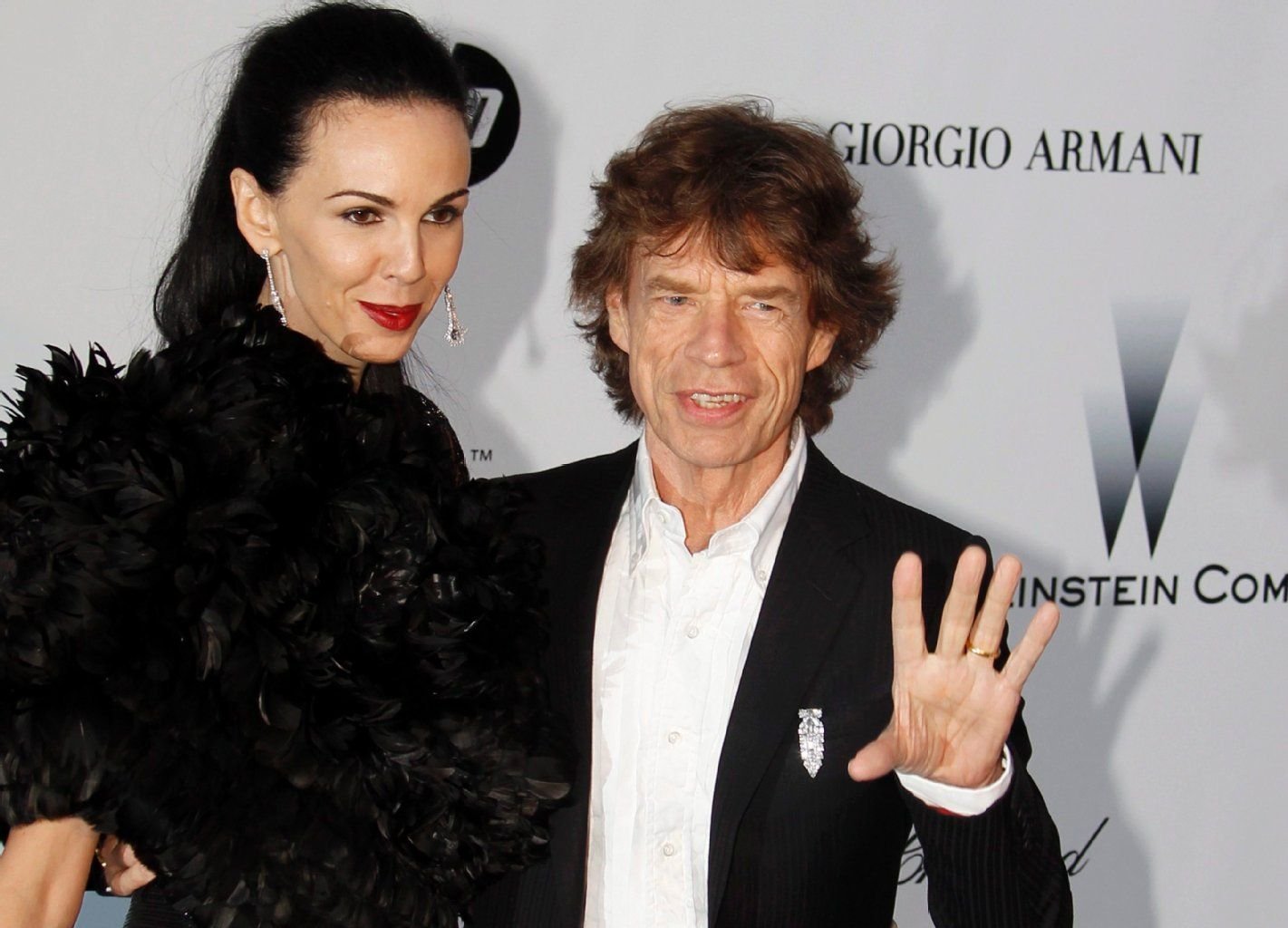 L'Wren Scott (l.) und Mick Jagger im Mai 2010