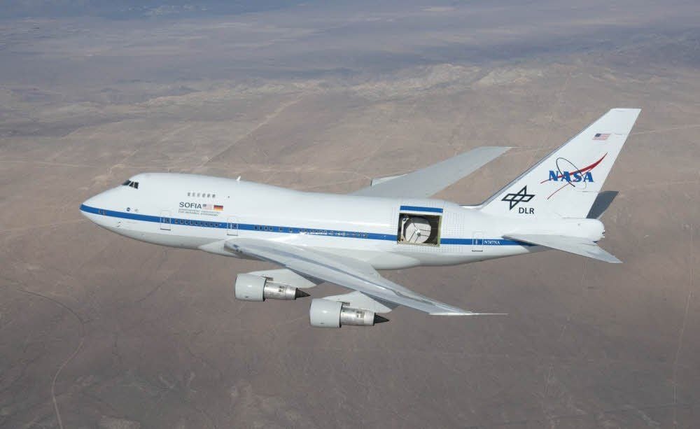 Das Teleskop befindet sich im hinteren Teil der Boeing 747.