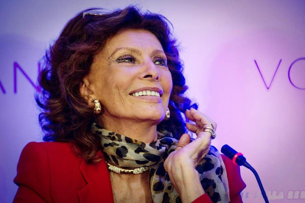 Sophia Loren bei einer Pressekonferenz im Mai 2014.