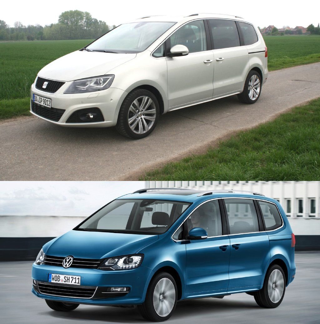 Oben: Seat Alhambra / unten: VW Sharan