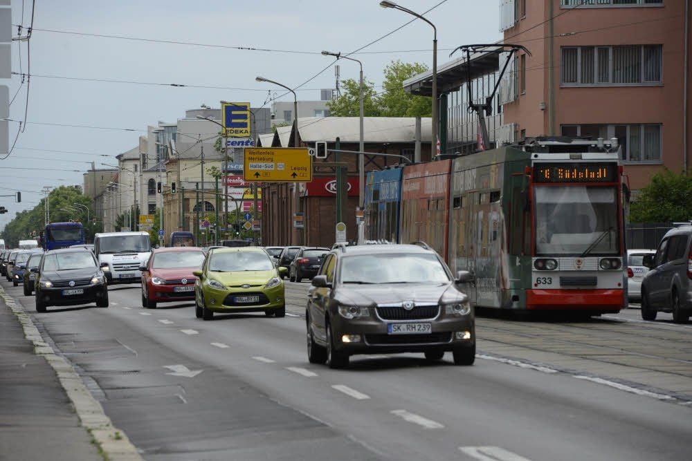 Die Merseburger Straße in Halle