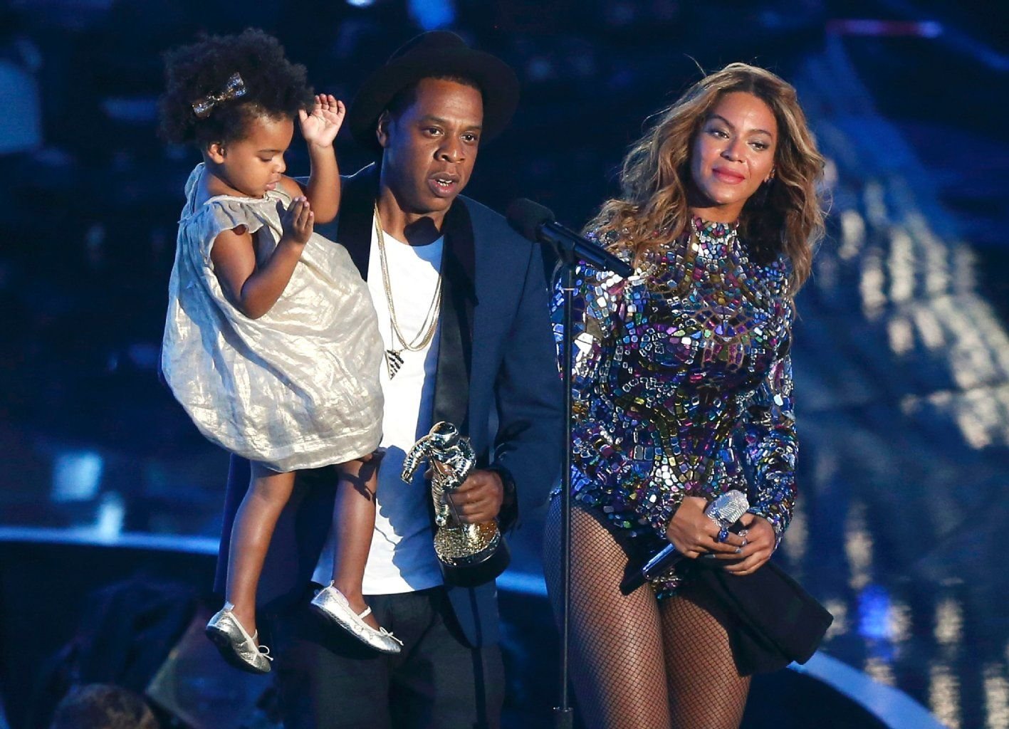 Das Finale: Mann Jay-Z und die gemeinsame Tochter Blue Ivy kamen zu Beyoncé auf die Bühne.
