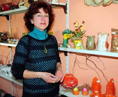 Henriette Grüneberg präsentiert sich auf der "FlämingArt“ in Jüterbog.