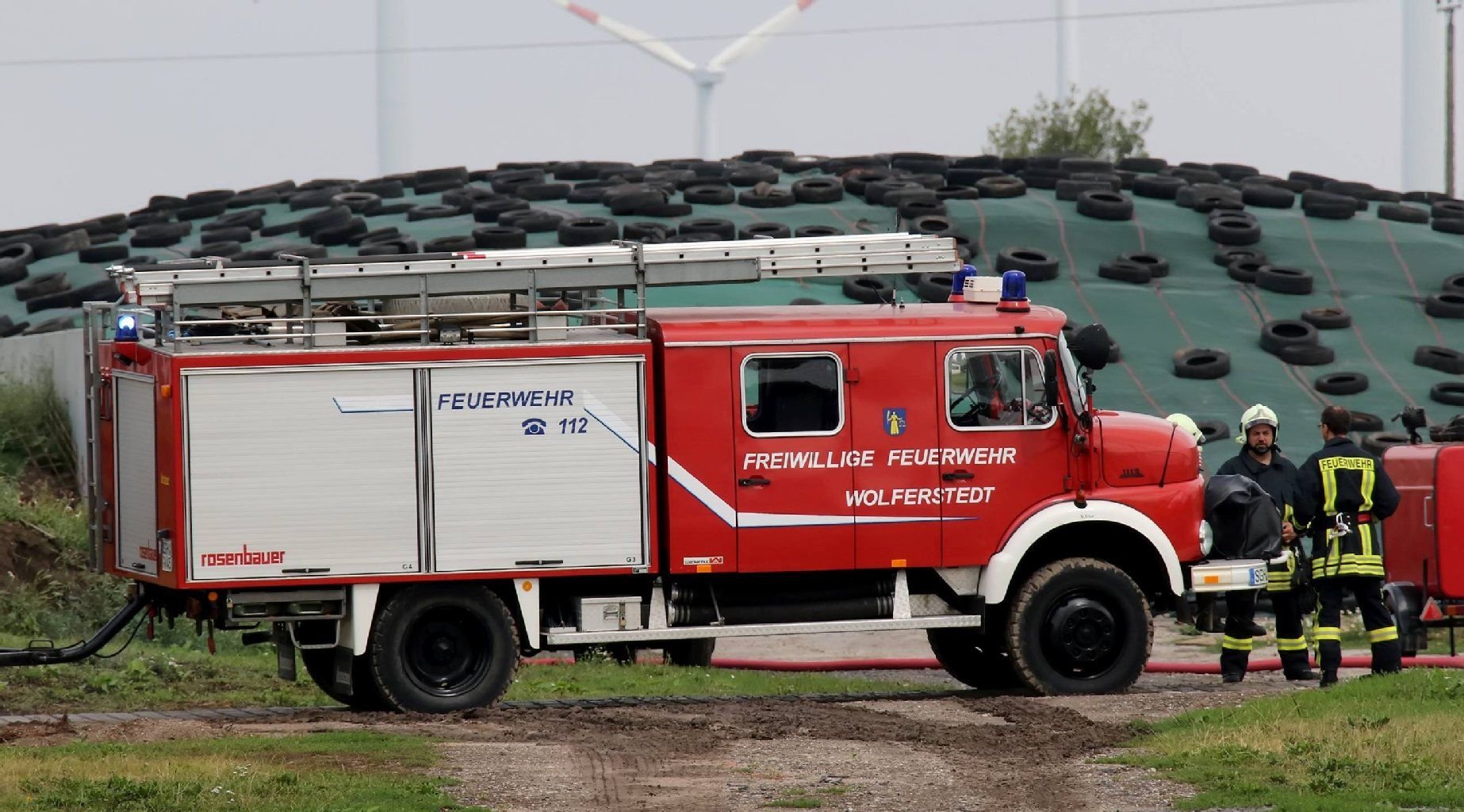 Feuerwehreinsatz an der Biogasanlage in Mittelhausen