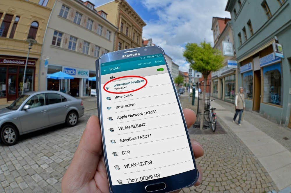 Seit einigen Wochen taucht das WLAN-Netz von Primacom in der Innenstadt auf.