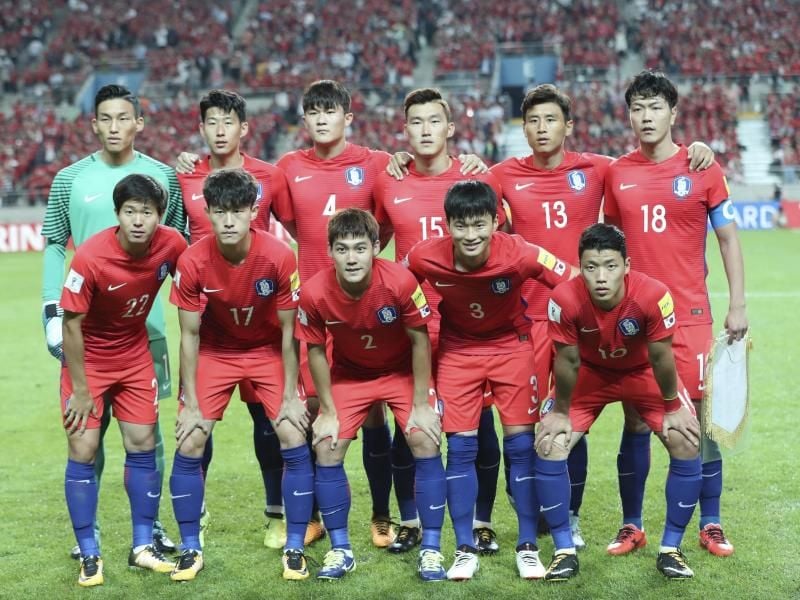 Die südkoreanische Fußball-Nationalmannschaft. Foto: Lee Jin-Man/AP