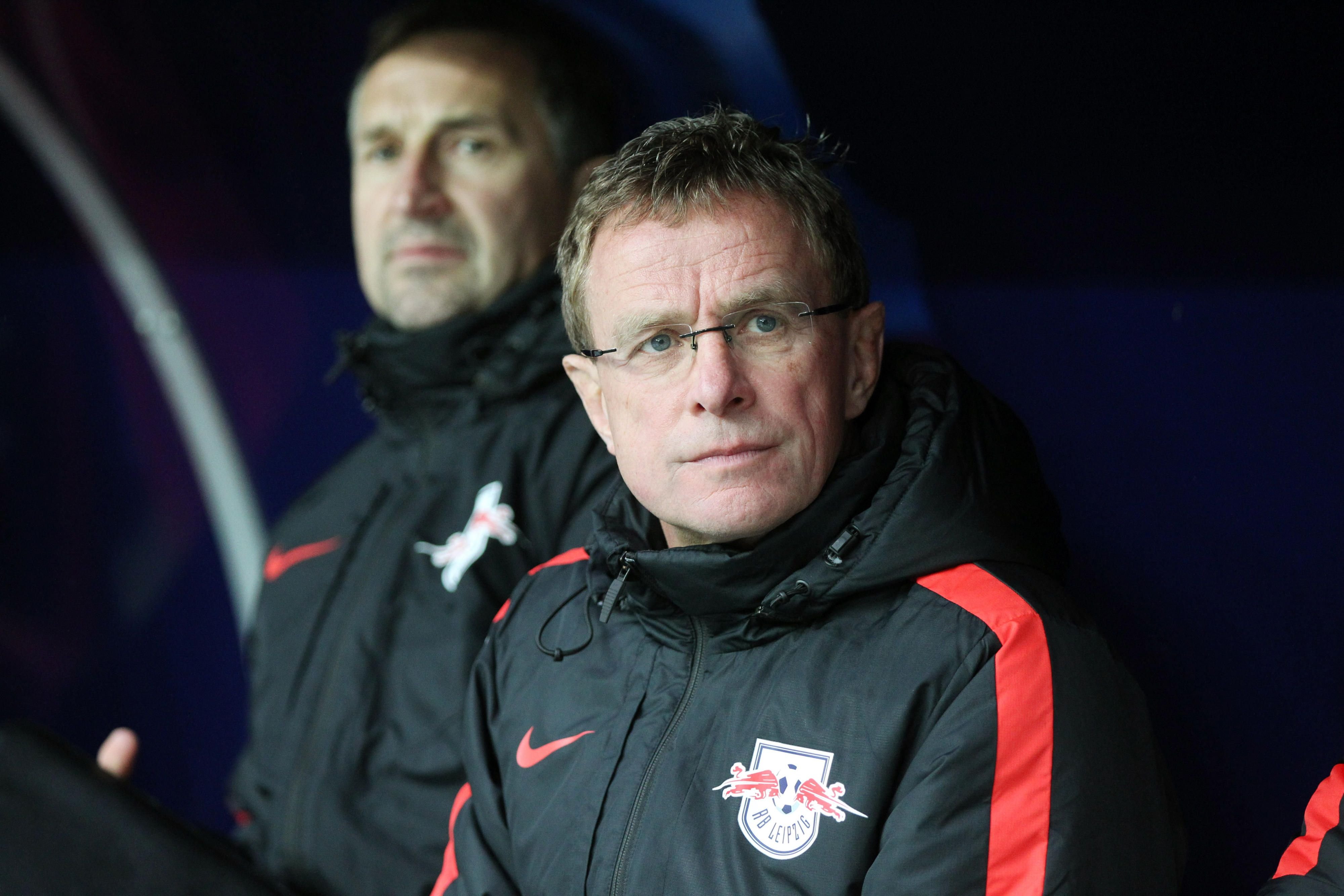 Heraus aus dem Schatten von Ralf Rangnick und weg von RB Leipzig? RBL-Co-Trainer Achim Beierlorzer (links) soll beim HFC im Gespräch sein