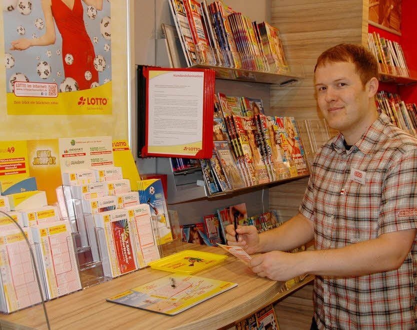 Wenn die letzten technischen Probleme überwunden sind , kann morgen auch bei Christopher Tauche im Kaufland wieder Lotto gespielt werden.