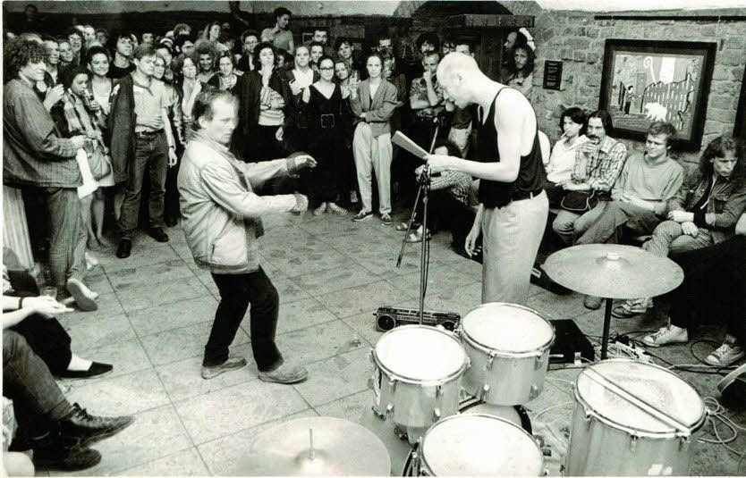 Mit Peter Wawerzinek und Matthias Baader Holst, 1989