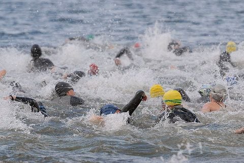 Die Wasseretappe bei einem Triathon. (FOTO: KLITZSCH)