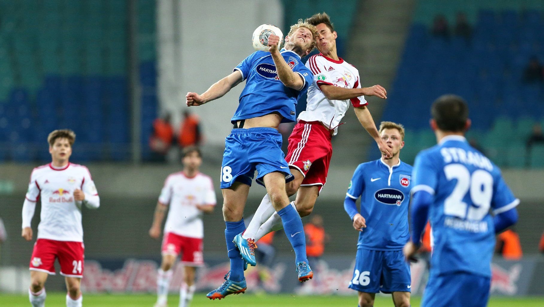 RB Leipzig gegen 1. FC Heidenheim am 26.03.2014 in der Red-Bull-Arena in Leipzig.