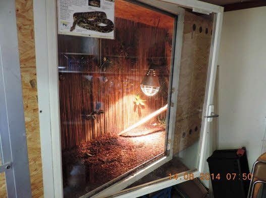 Aus diesem Terrarium wurde Schlange Otto gestohlen.