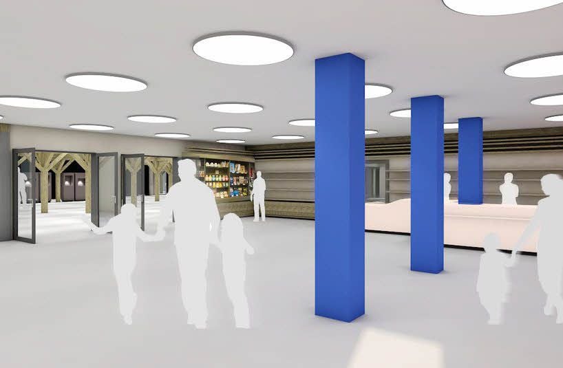 In der Salinehalle III soll ein großzügiges Foyer die Besucher empfangen. Bisher geht es noch sehr beengt zu - was bei Busreisegruppen ein Problem ist.