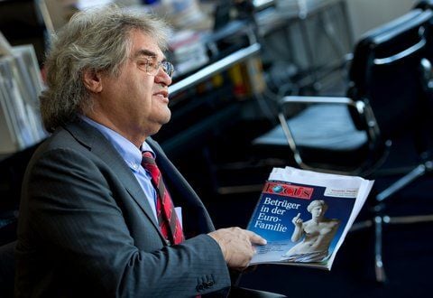 Der Gründer und Herausgeber der Zeitschrift «Focus», Helmut Markwort, in seinem Büro in München (FOTO: DPA)