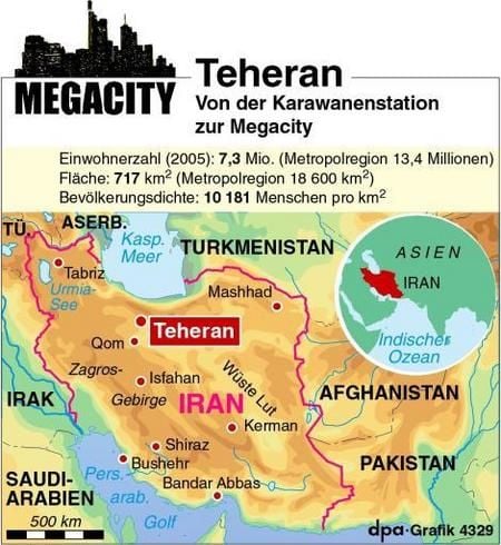 Teheran - Von der Karawanenstation zur Megacity (Grafik: dpa)