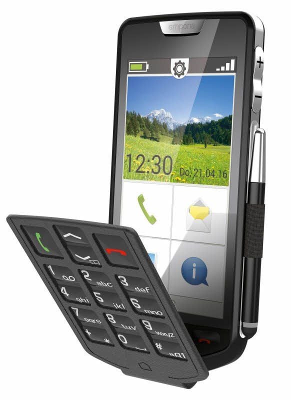 Auf dem Emporia Smart laufen angepasste Apps mit einfacher und logischer Bedienung. Ins Cover ist zudem eine Tastatur integriert, und auch ein Stift zur Bedienung ist dabei. Kosten: etwa 300 Euro