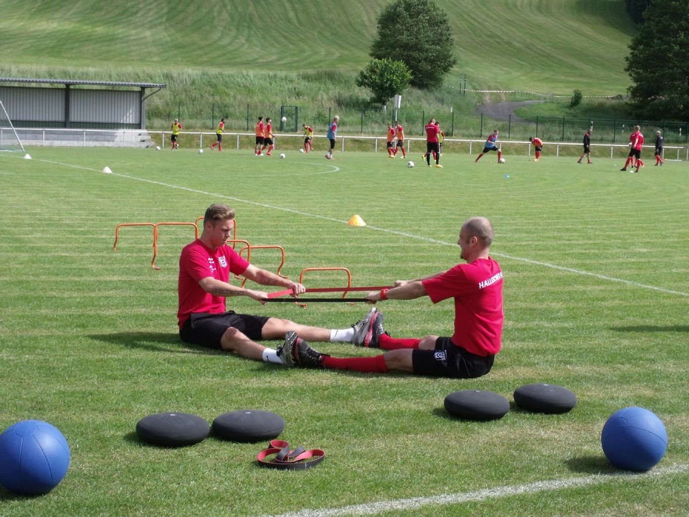Marcel Franke (l.) und Ivica Banovic beim Training in Pockau.