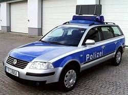 Die blauen Polizeiautos in Brandenburg