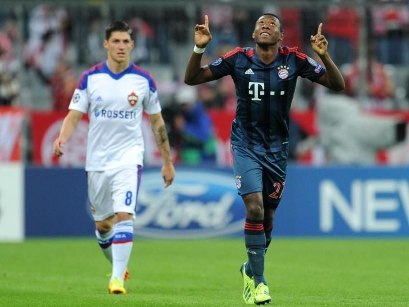 Keine vier Minuten braucht David Alaba für das erste Tor der neuen Champions-League-Saison.