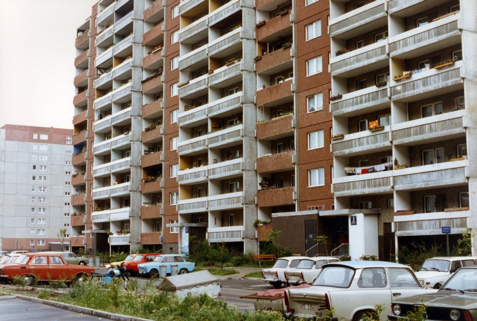 Wohnblock in Berlin-Marzahn in den 1980ern